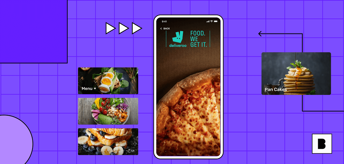 Deliveroo app screen with app icons