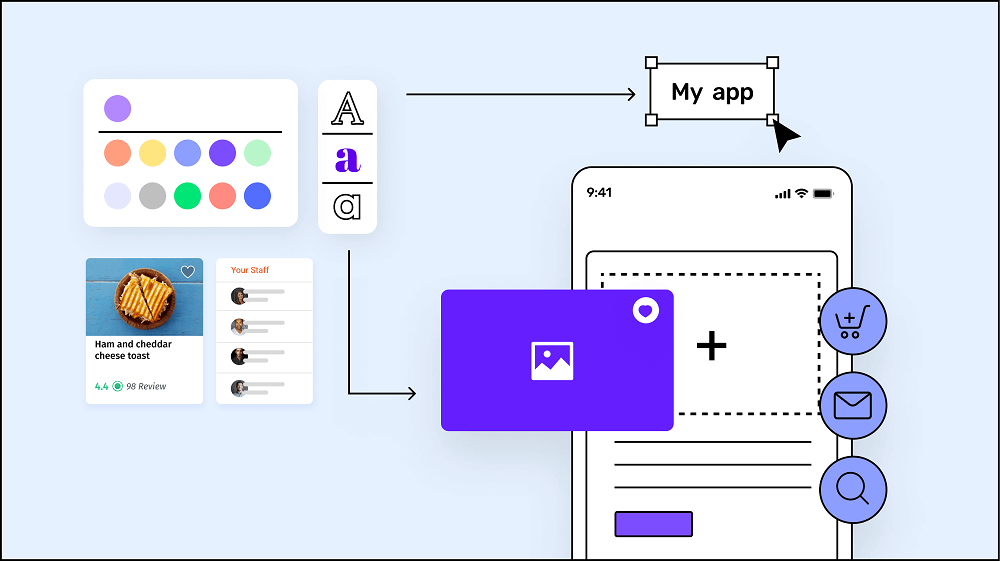No-code app building illustration