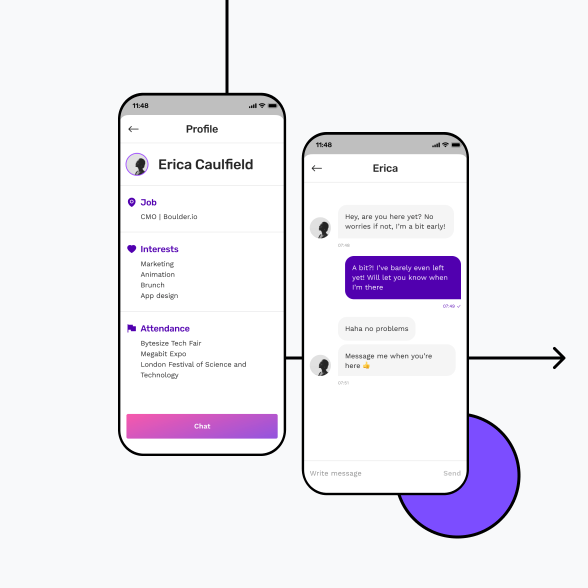 Event app with user profile