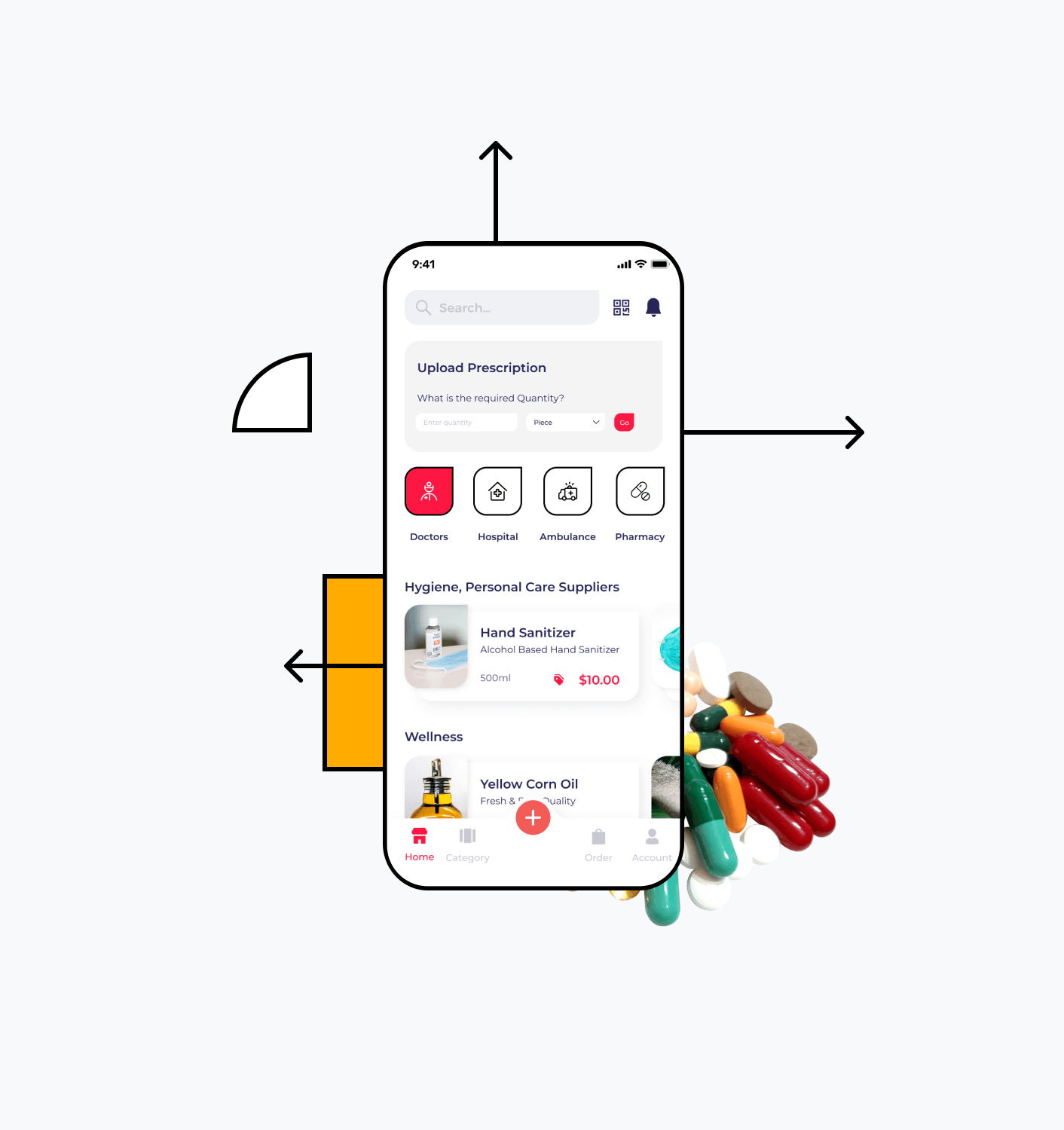 Medicine delivery app screen