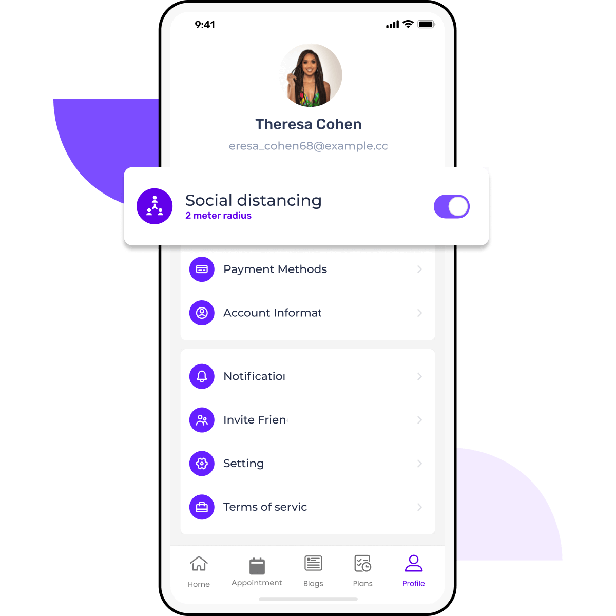 Social distancing app