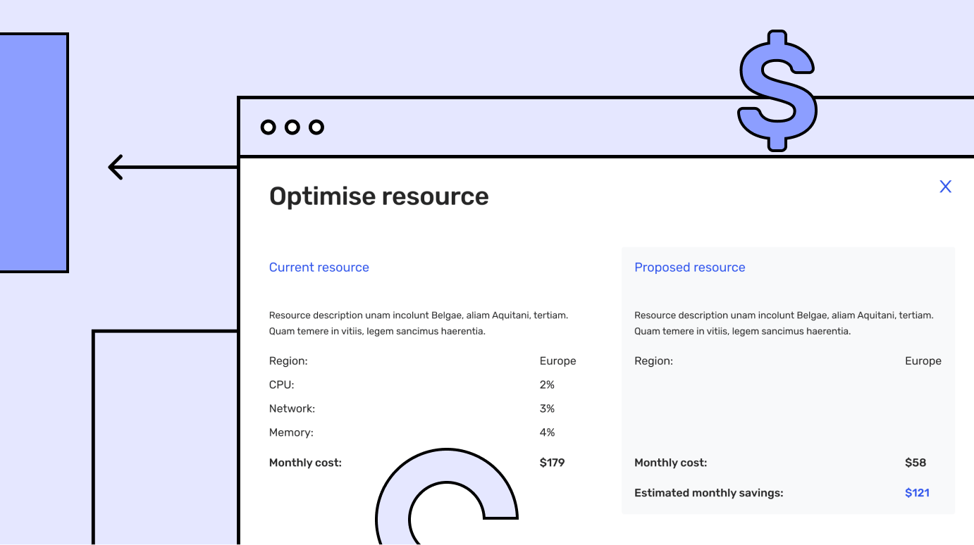 DigitalOcean cloud optimisation screen