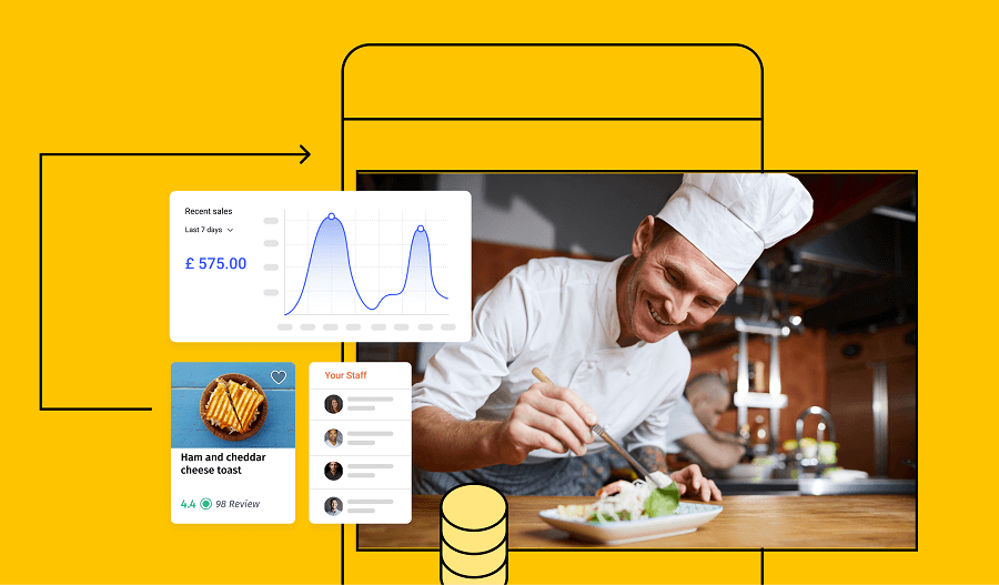 A chef having mobile app screens