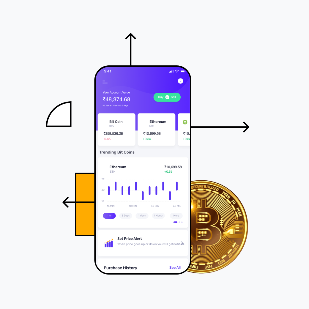 Blockchain app screen