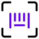 Barcode icon in black and purple colour