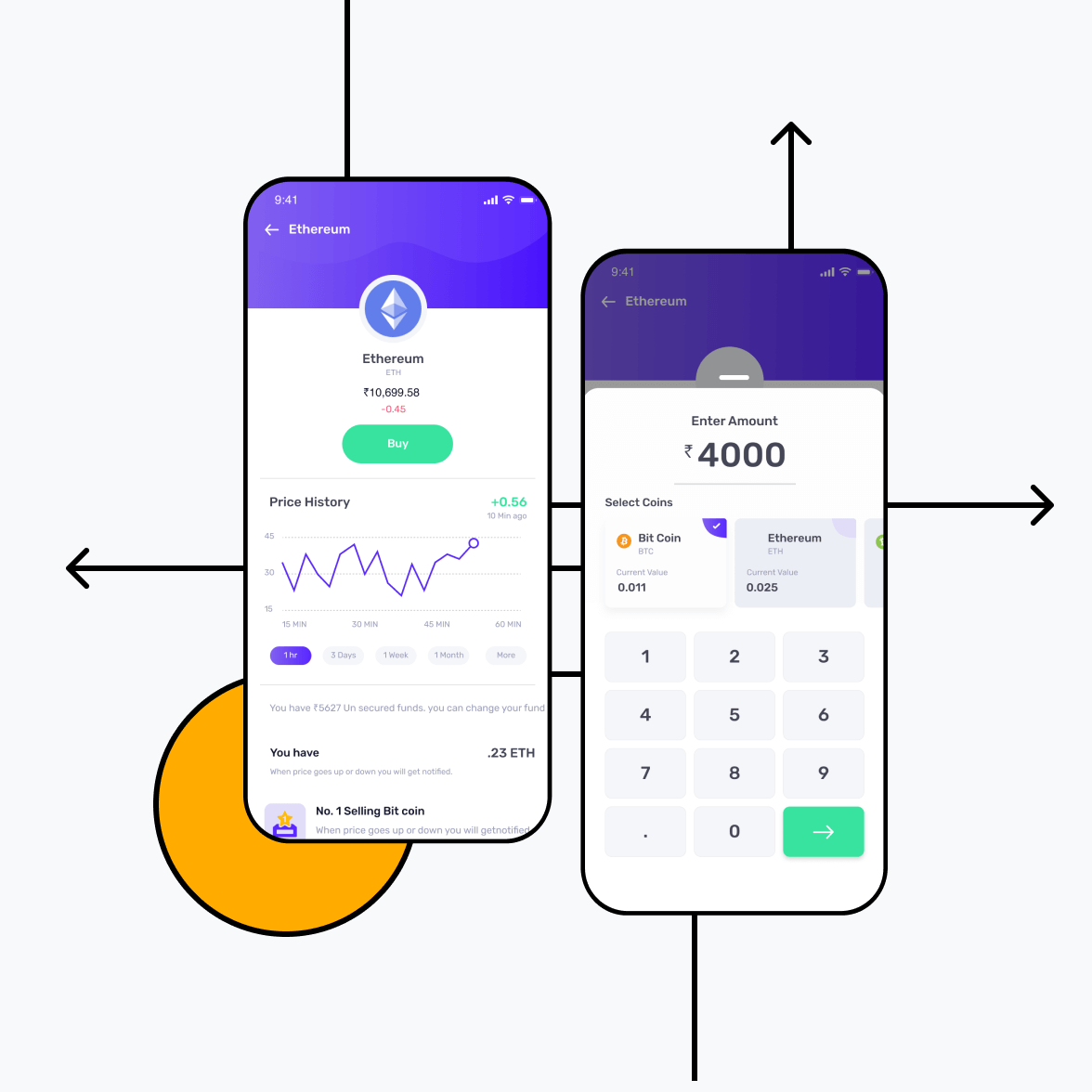 Blockchain app for cryptocurrency