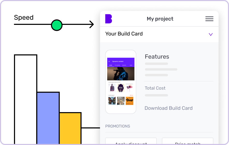Builder Studio build card screen
