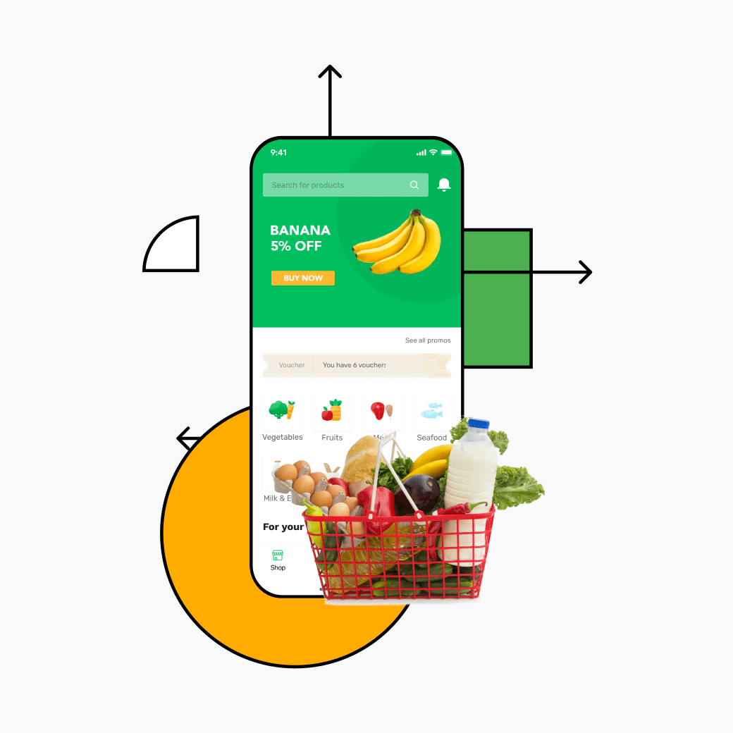 Grocery delivery app screen