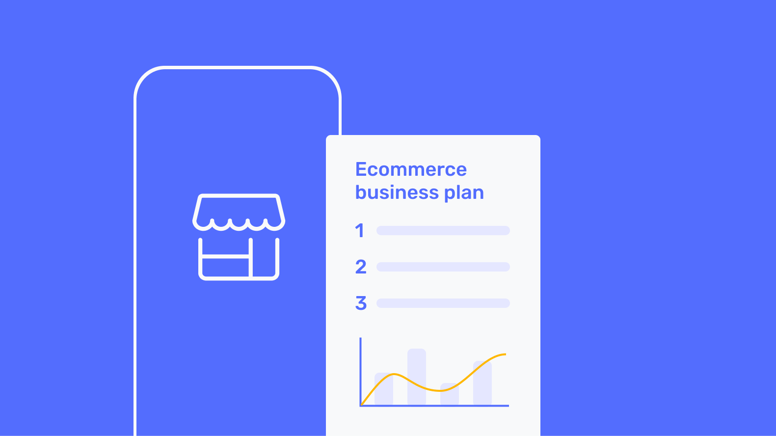 A concept of writing an ecommerce business plan highlighting online shop illustration with a business template