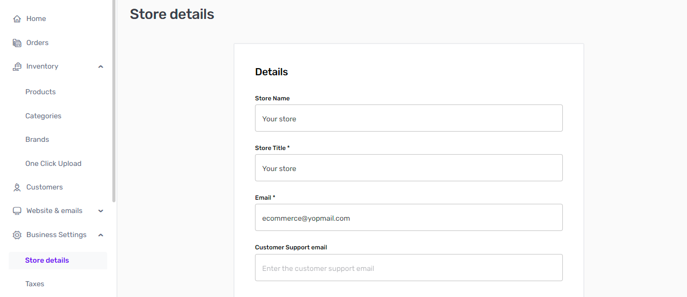 configure business settings