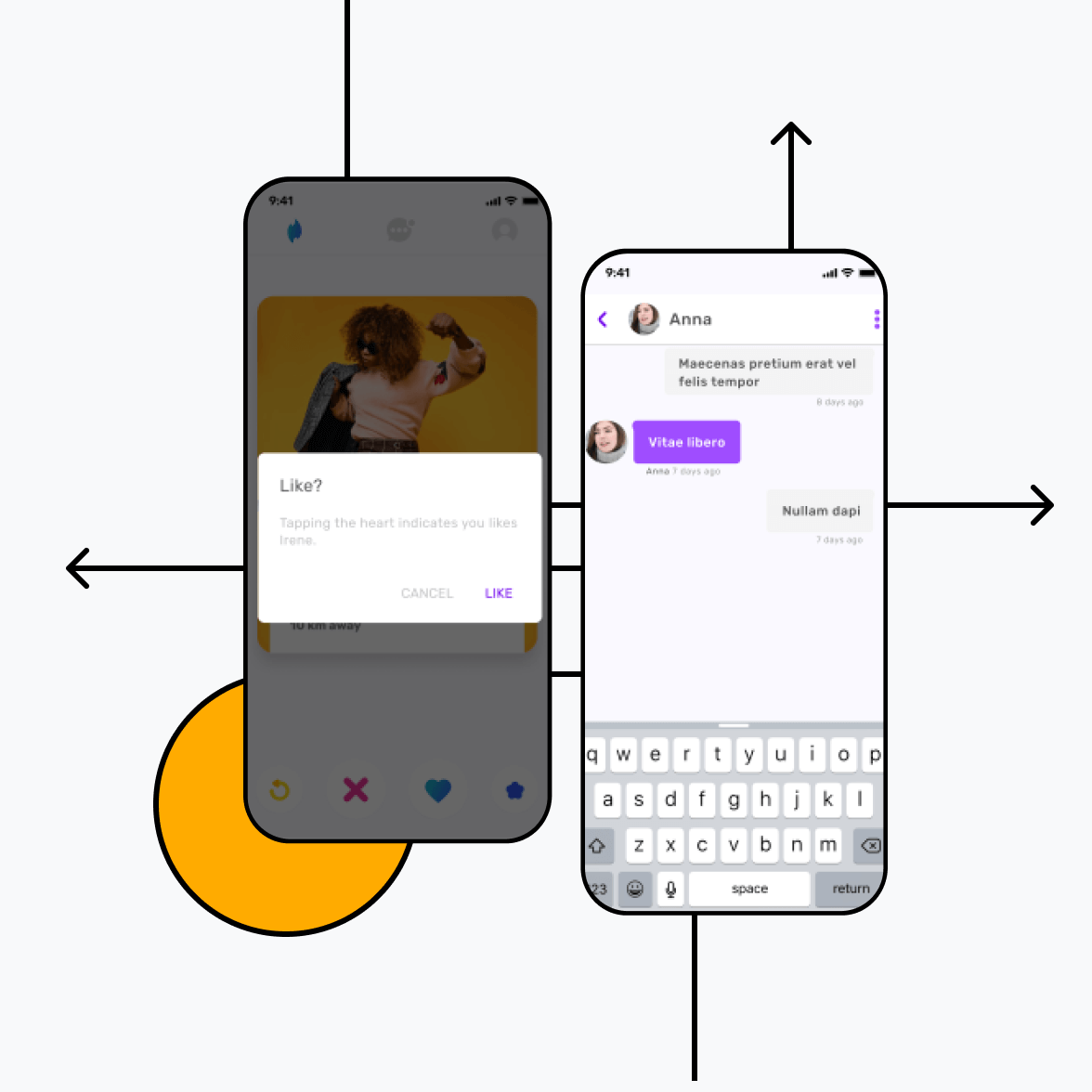 Dating app with chat screen