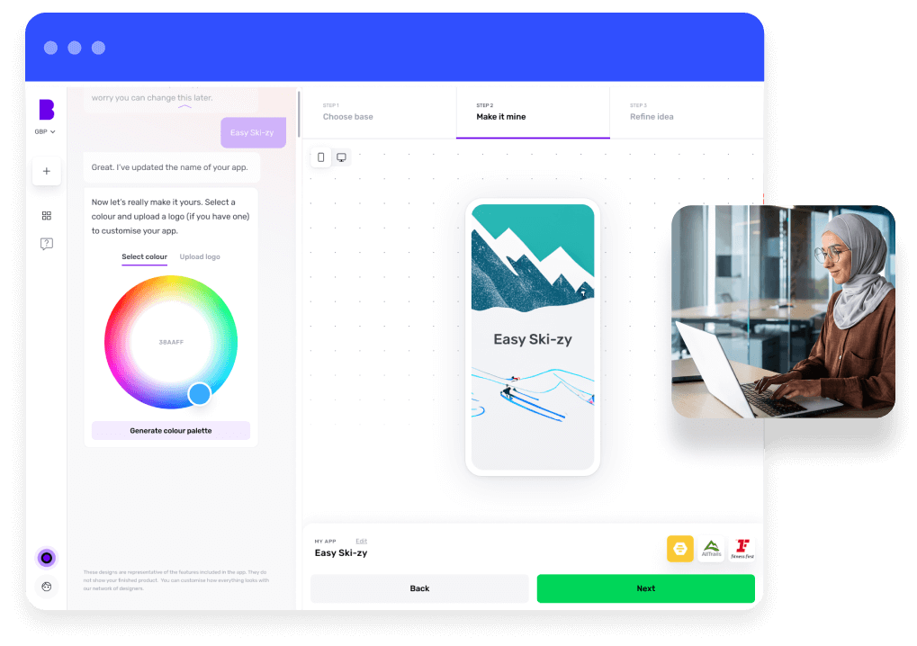 Design your app through builder studio