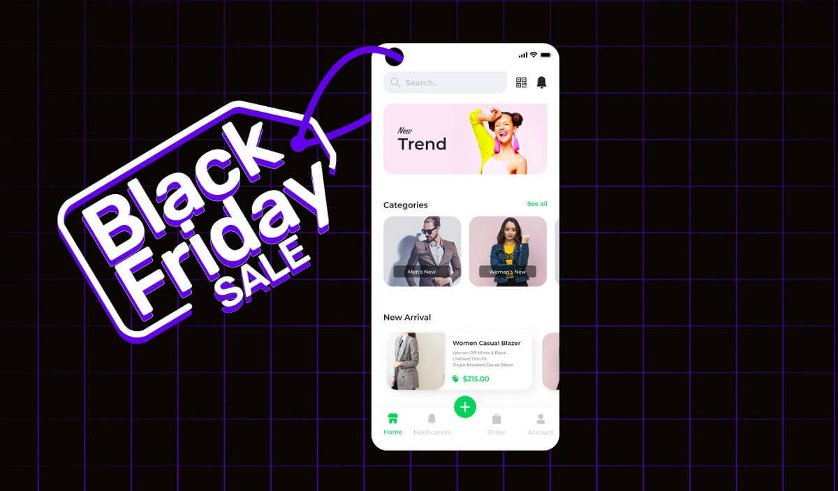 an eCommerce app with Black Friday tag