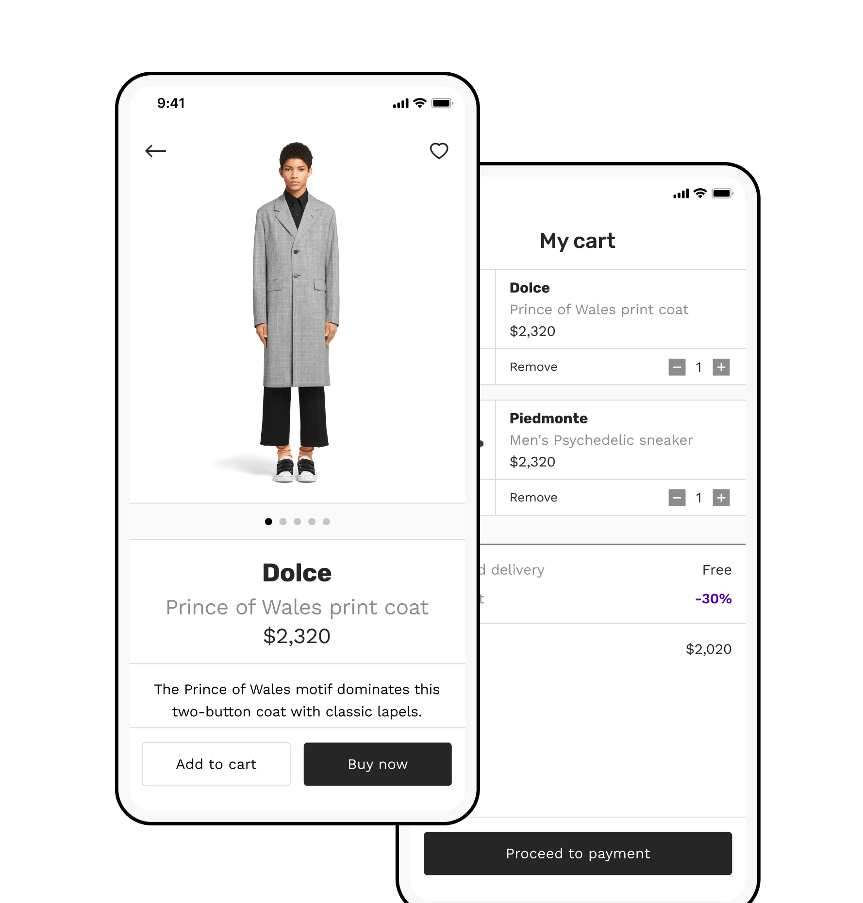 Ecommerce app screen