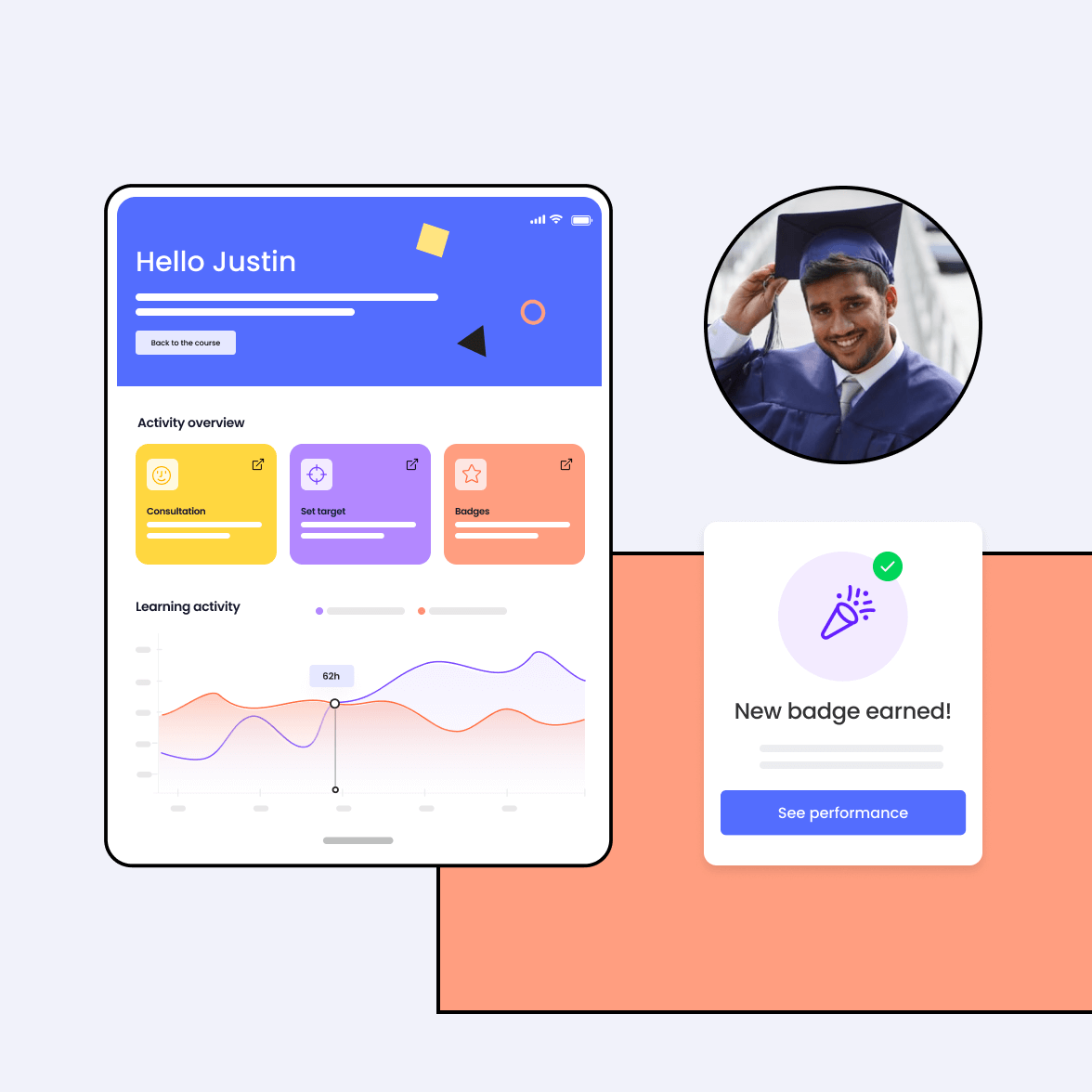 Educational software system screen