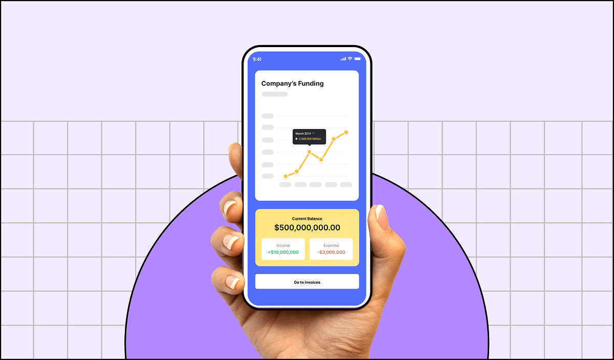 financial app screen