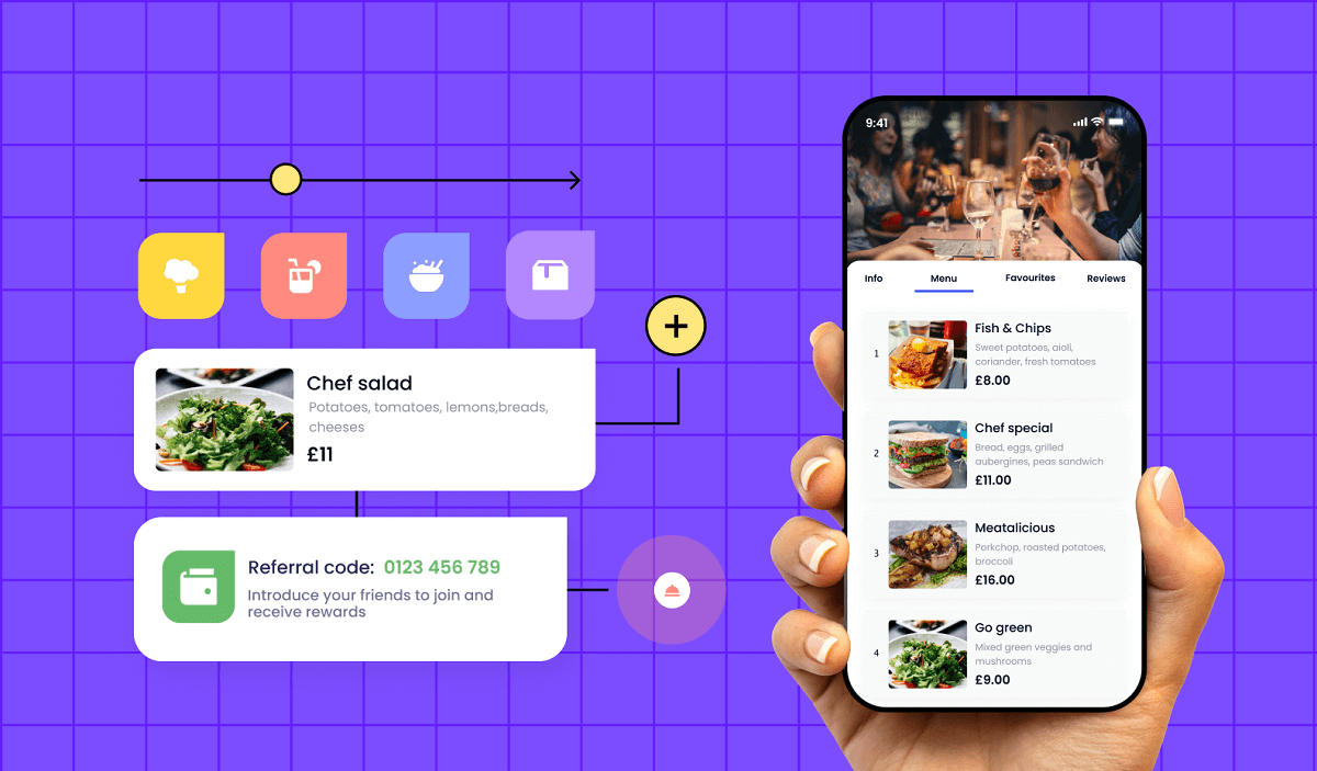 Food app building illustration