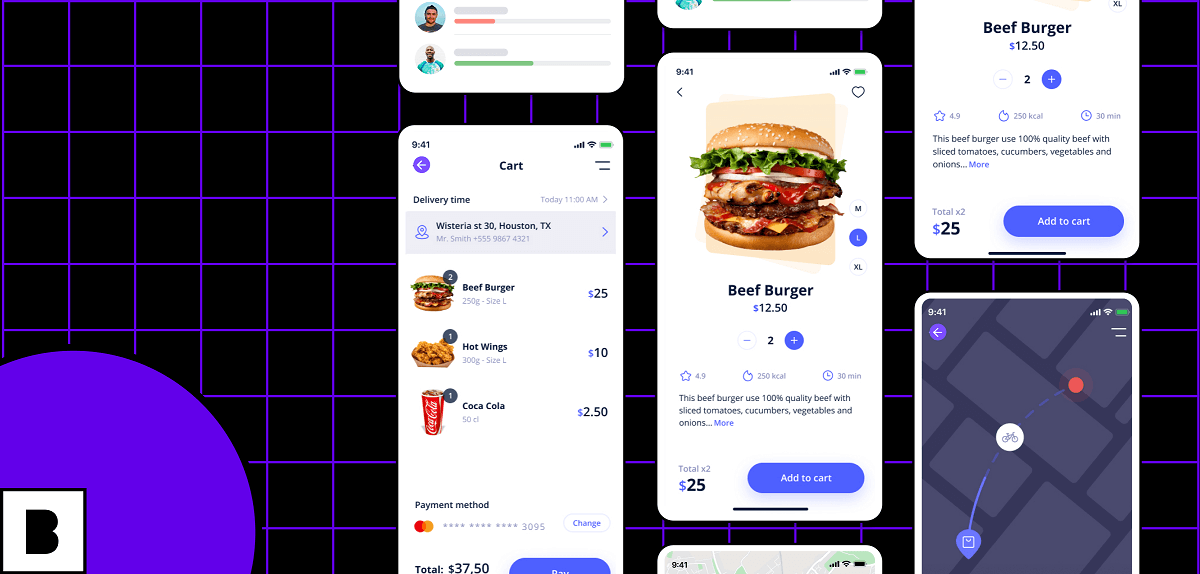 Food app screens