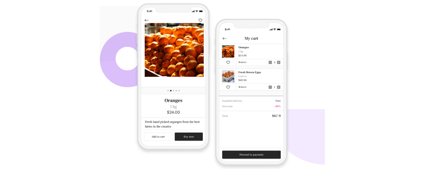 Grocery delivery app for android mobile phone