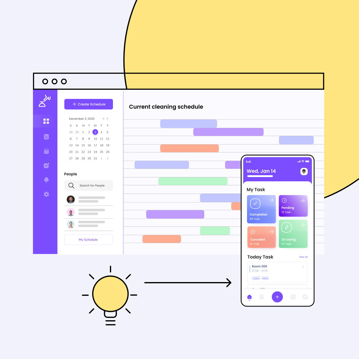 Hospitality industry software dashboard