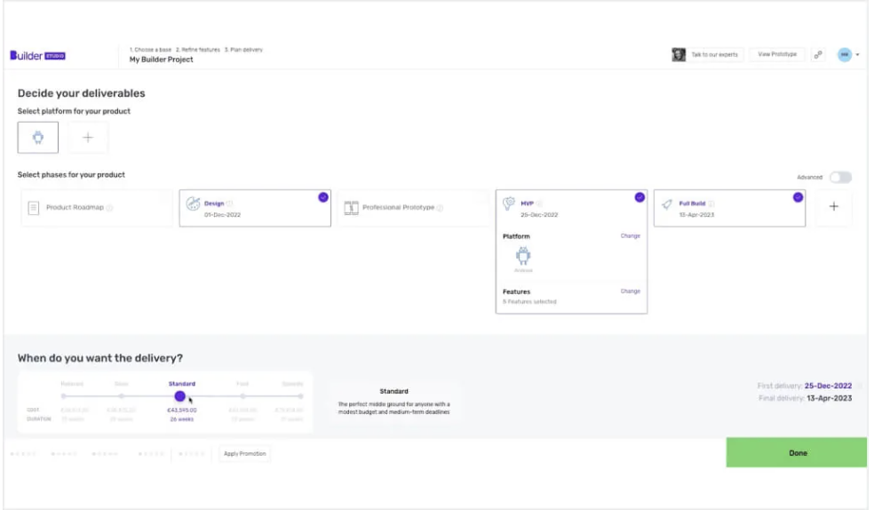 Customise app features