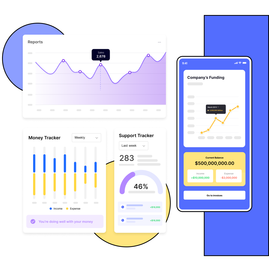 Fintech industry software screen