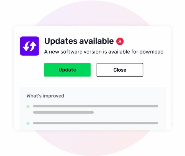 An app update notification