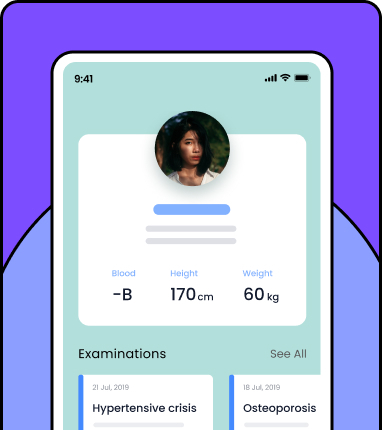 User profile screen for a healthcare app