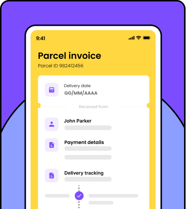 Delivery app screen depicting a parcel delivery tracking