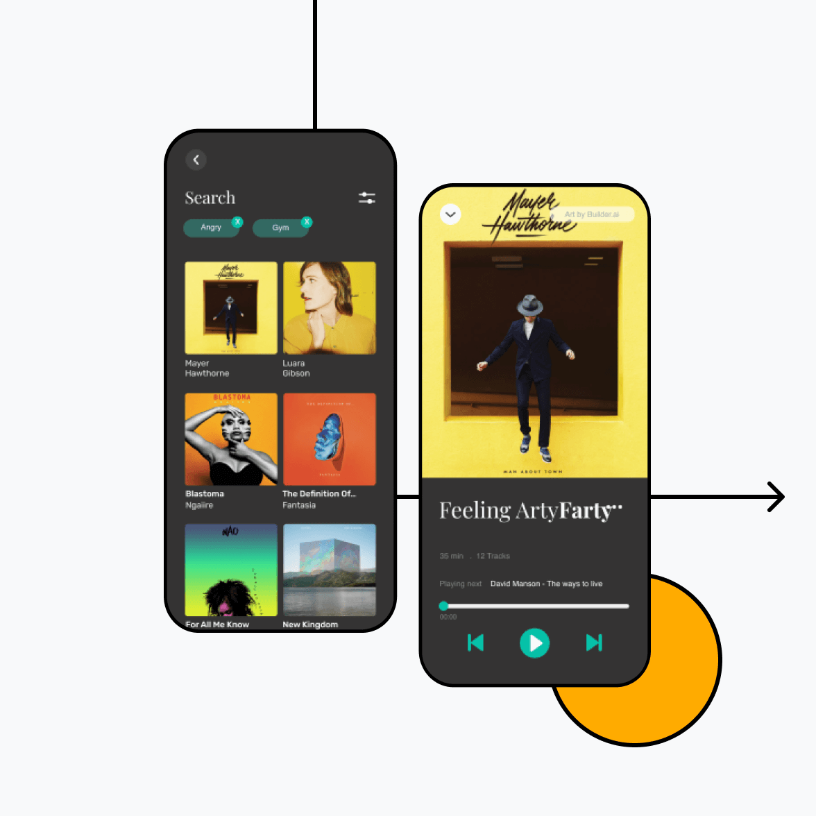 Music streaming app screens