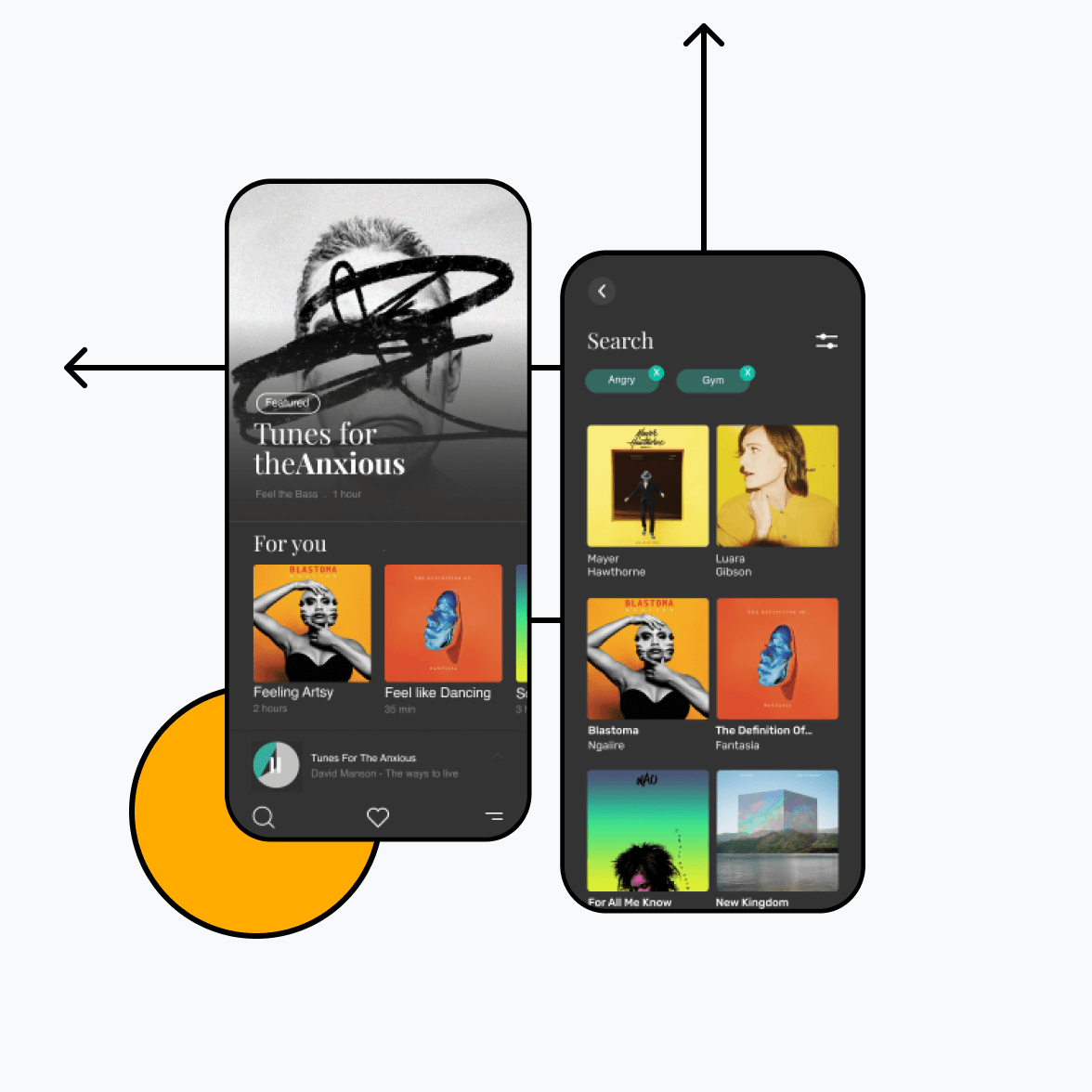 Music streaming app with search screens