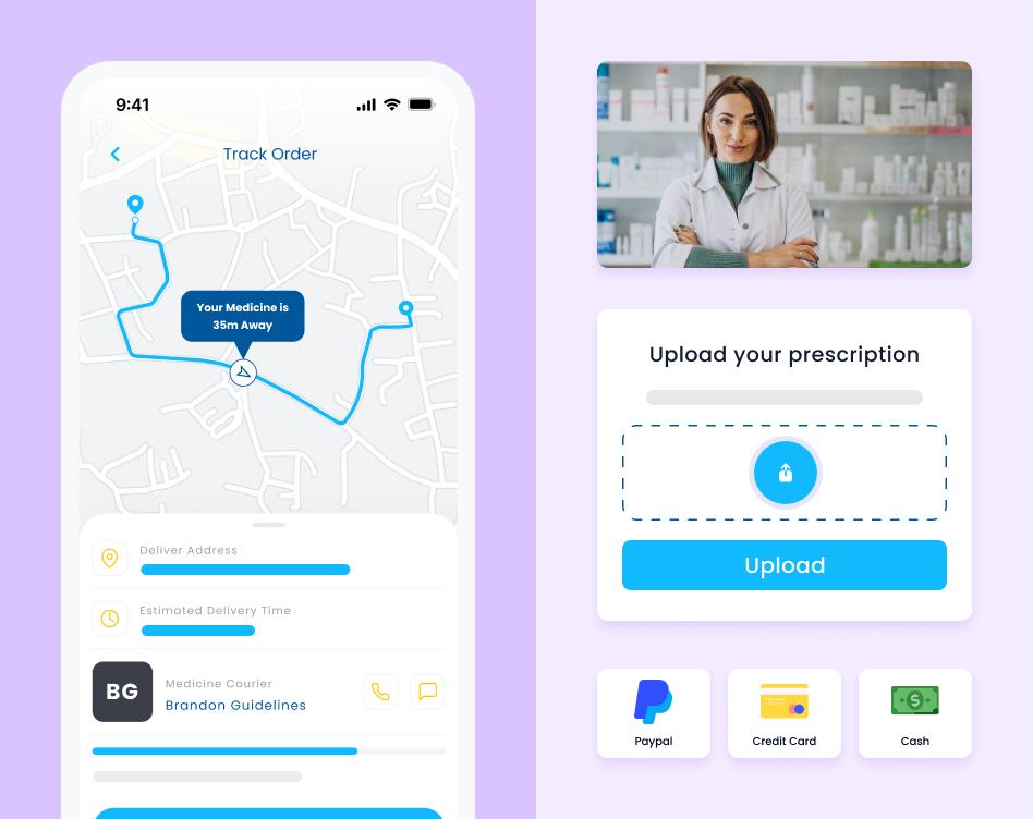 On-demand medicine delivery apps enables customers to quickly order medicines and have them delivered within hours.