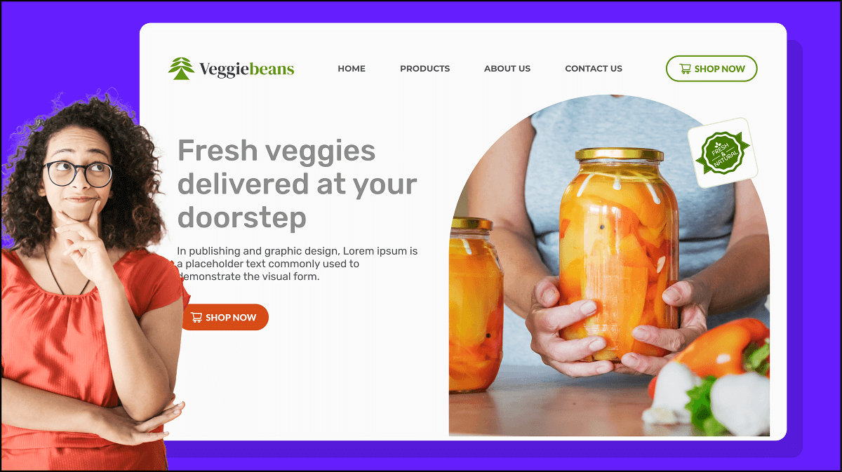 Online store front for online vegetable delivery