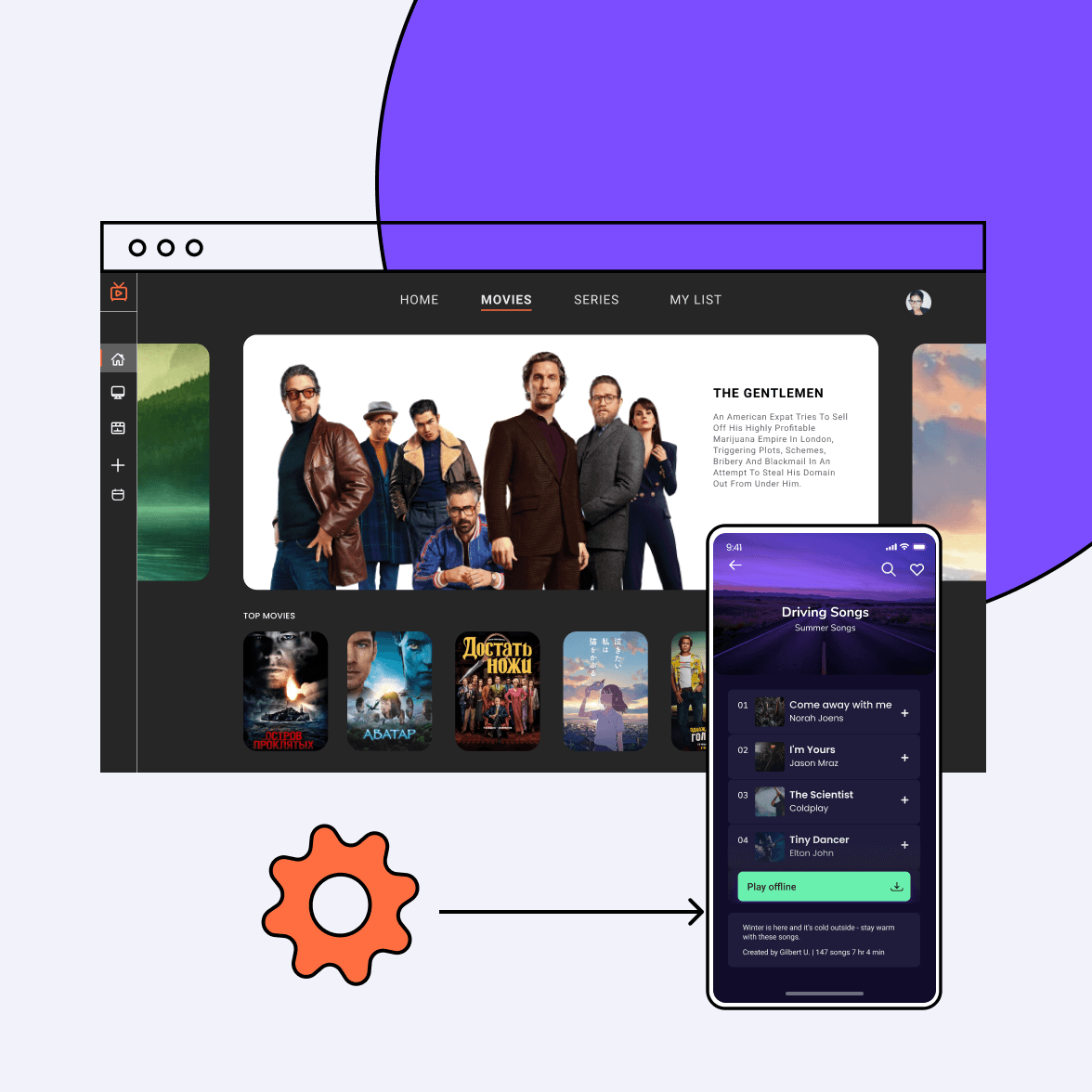 Ott platform screens for mobile and desktop
