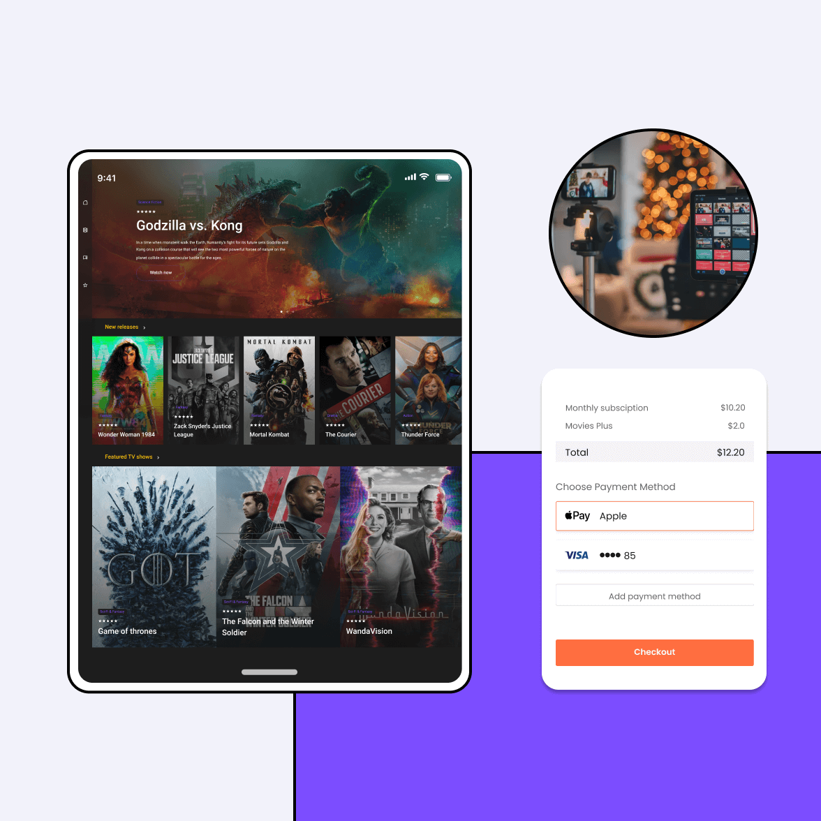 OTT platform tablet screen
