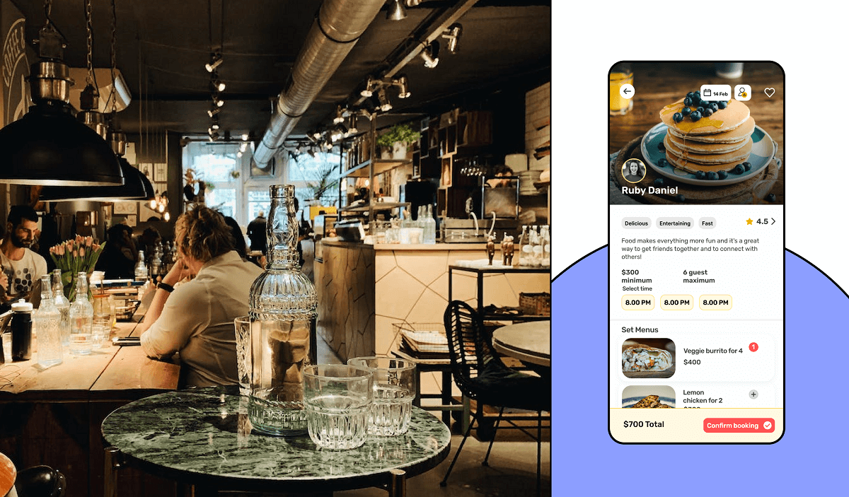people-in-reatuaurant-with-a-food-ordering-app-screen
