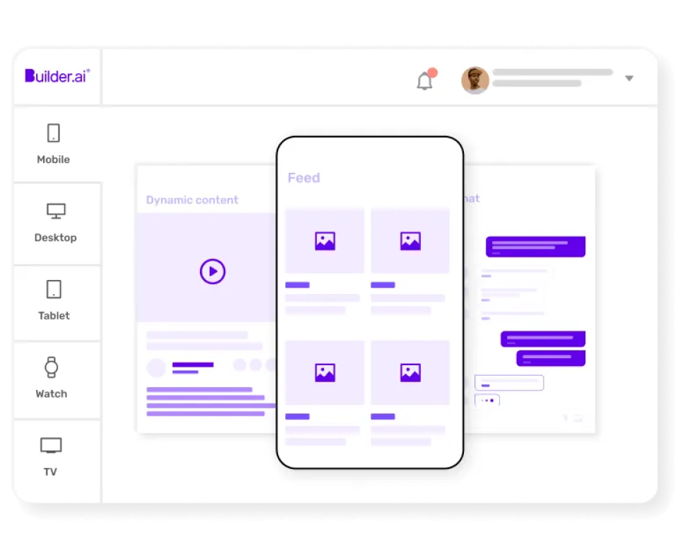 Builder.ai virtual assitant in customer dashboard