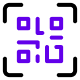 QR code icon in black and purple colour