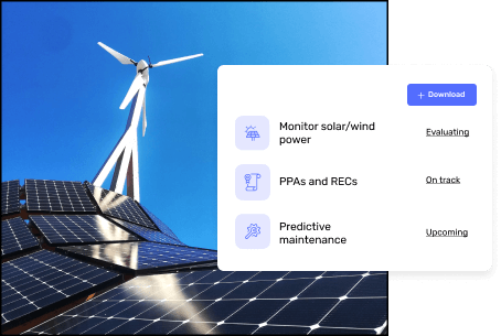Renewable energy management software dashboard
