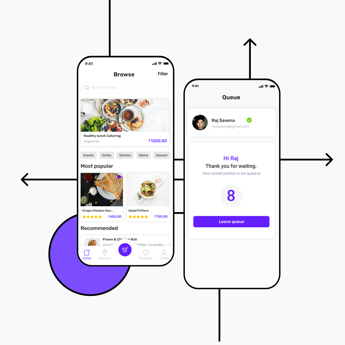 Restaurant android app illustration