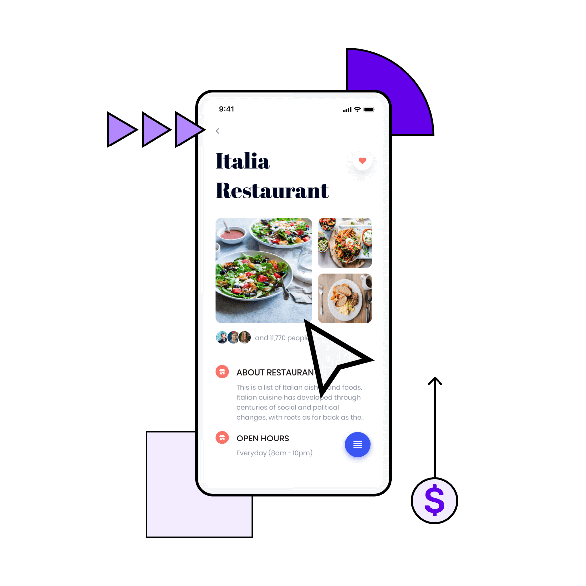 Restaurant app screen