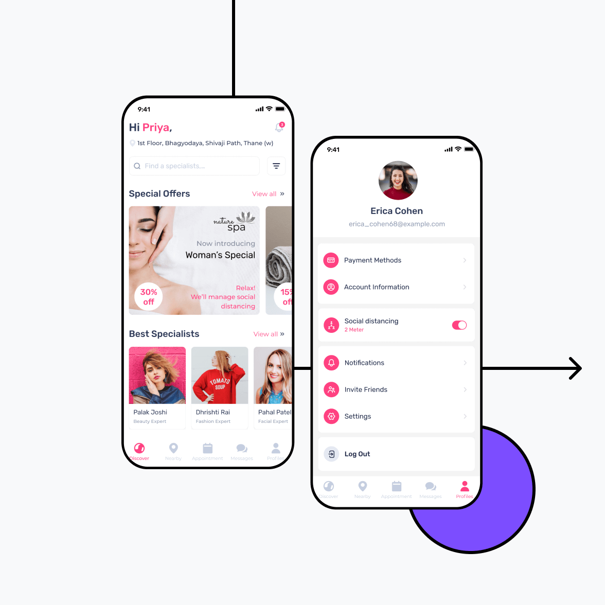 Salon android app illustration