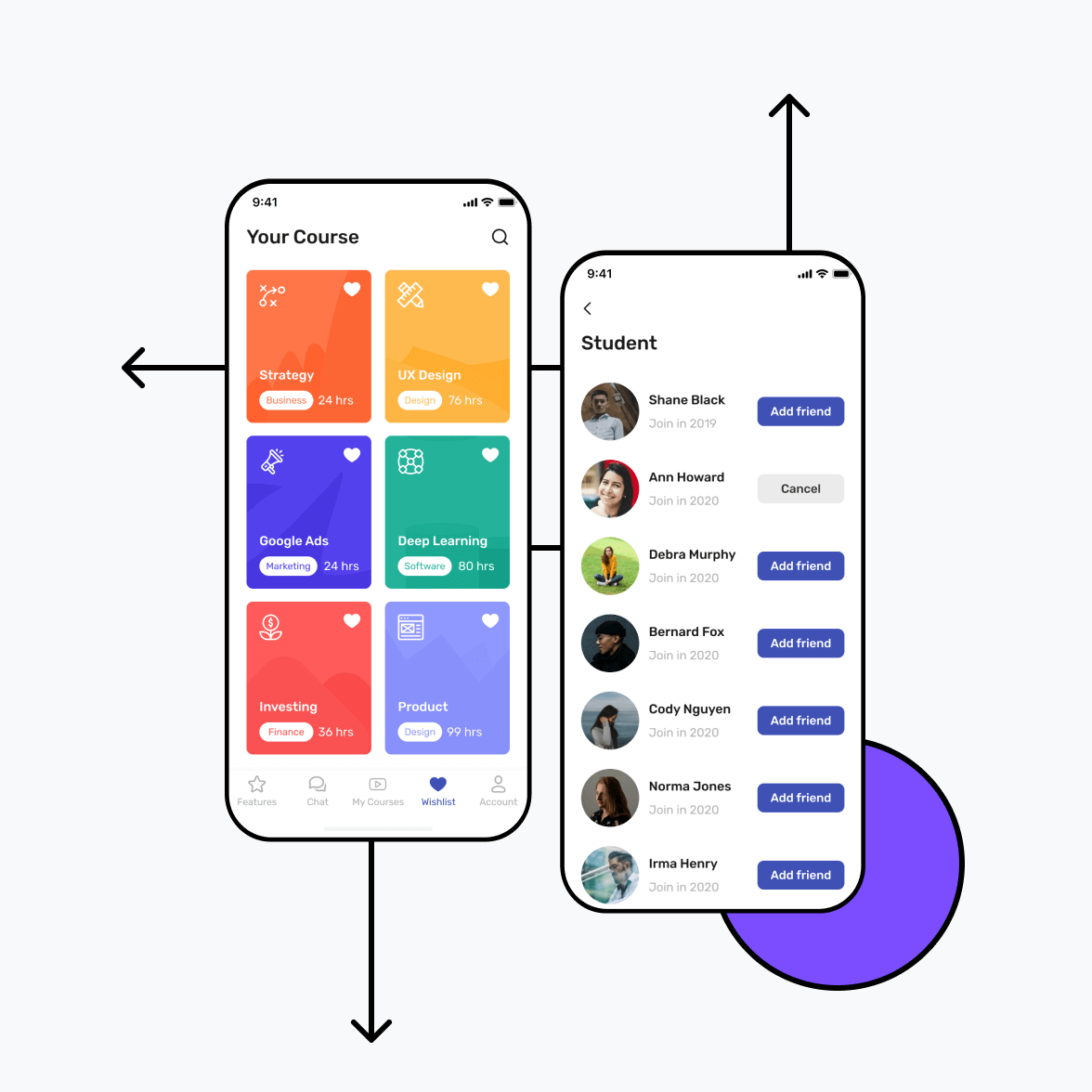 School app with stuent list