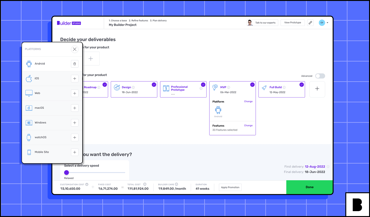 Plan delivery for your mobile app