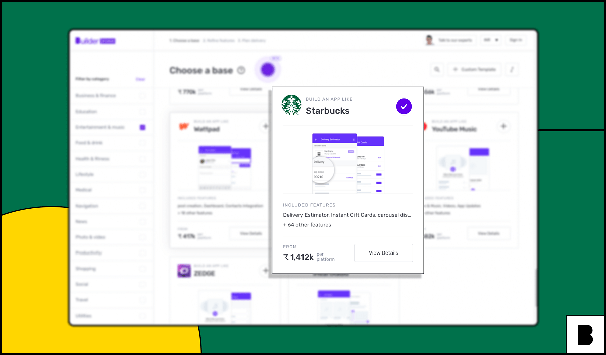 Starbucks template for building a coffeehouse app