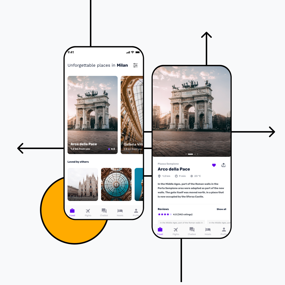 Travel app for android illustration
