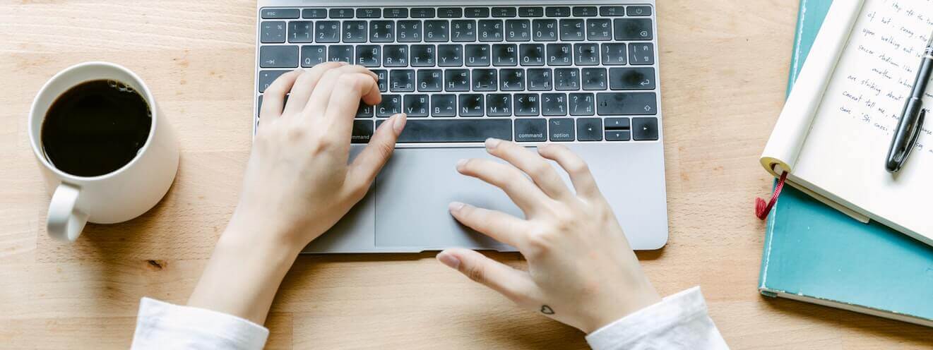 Person working on laptop