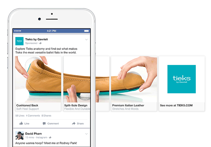 Carousel ads for Facebook