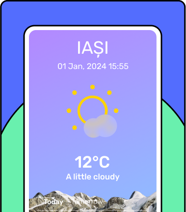 Weather app home screen